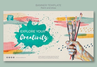 watercolor banners