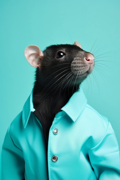 Cute rat posing in studio