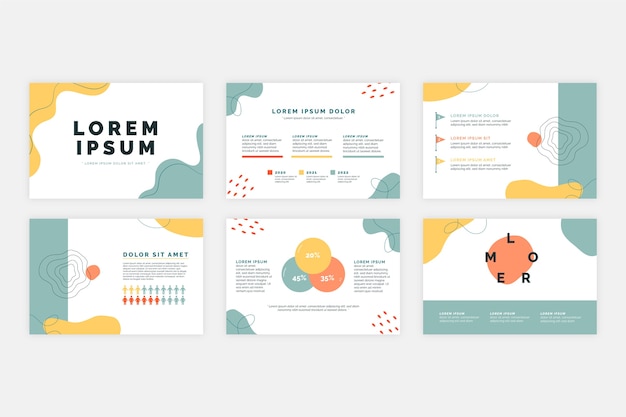 Free vector hand drawn flat design business presentation templates