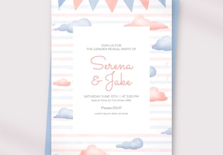 Gender reveal invitations