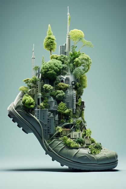 Nature suffocated by co2 pollution