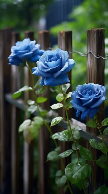 View of beautiful blooming rose flowers